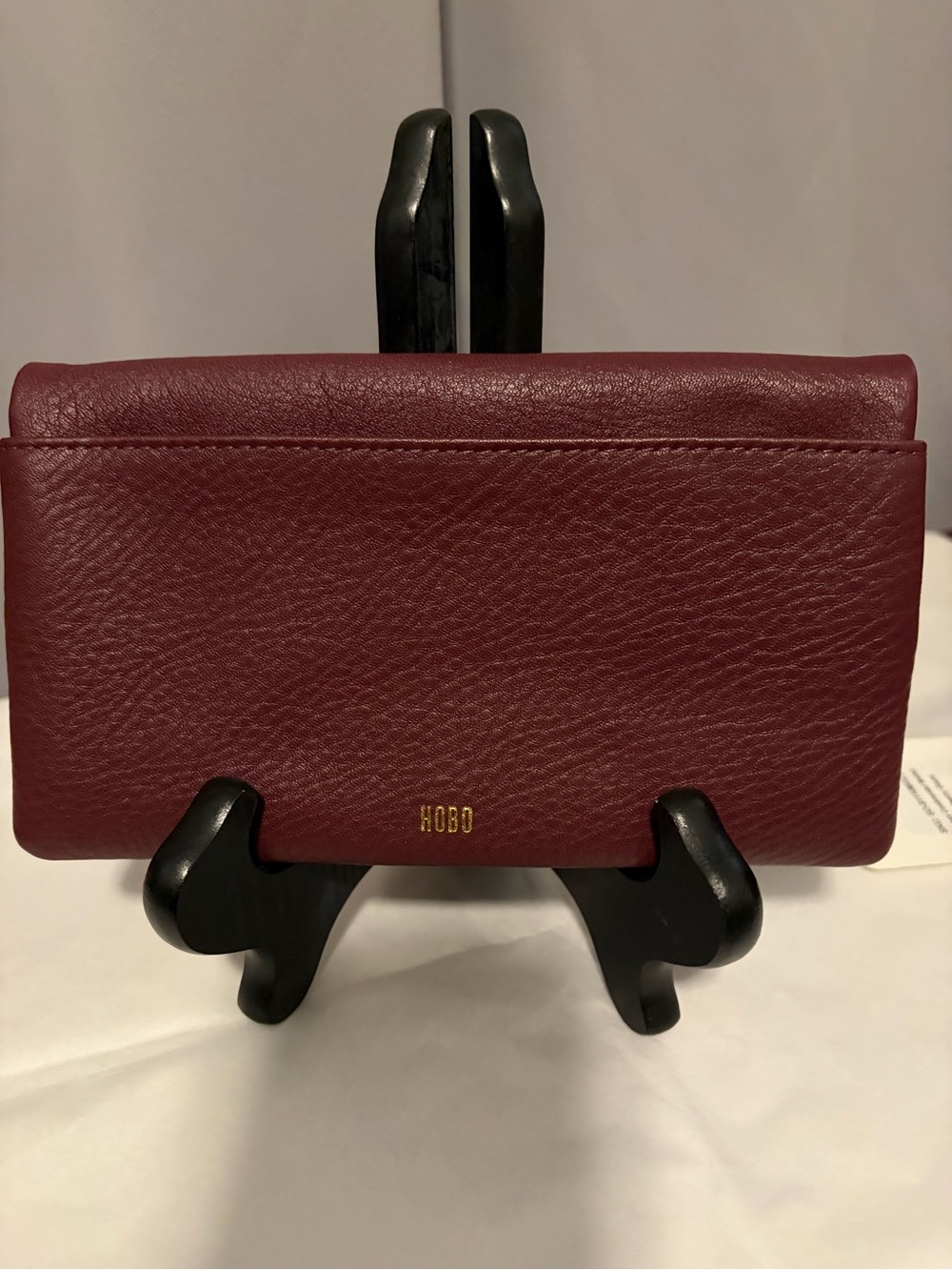 HOBO Wine Red Pebbled Leather Wallet